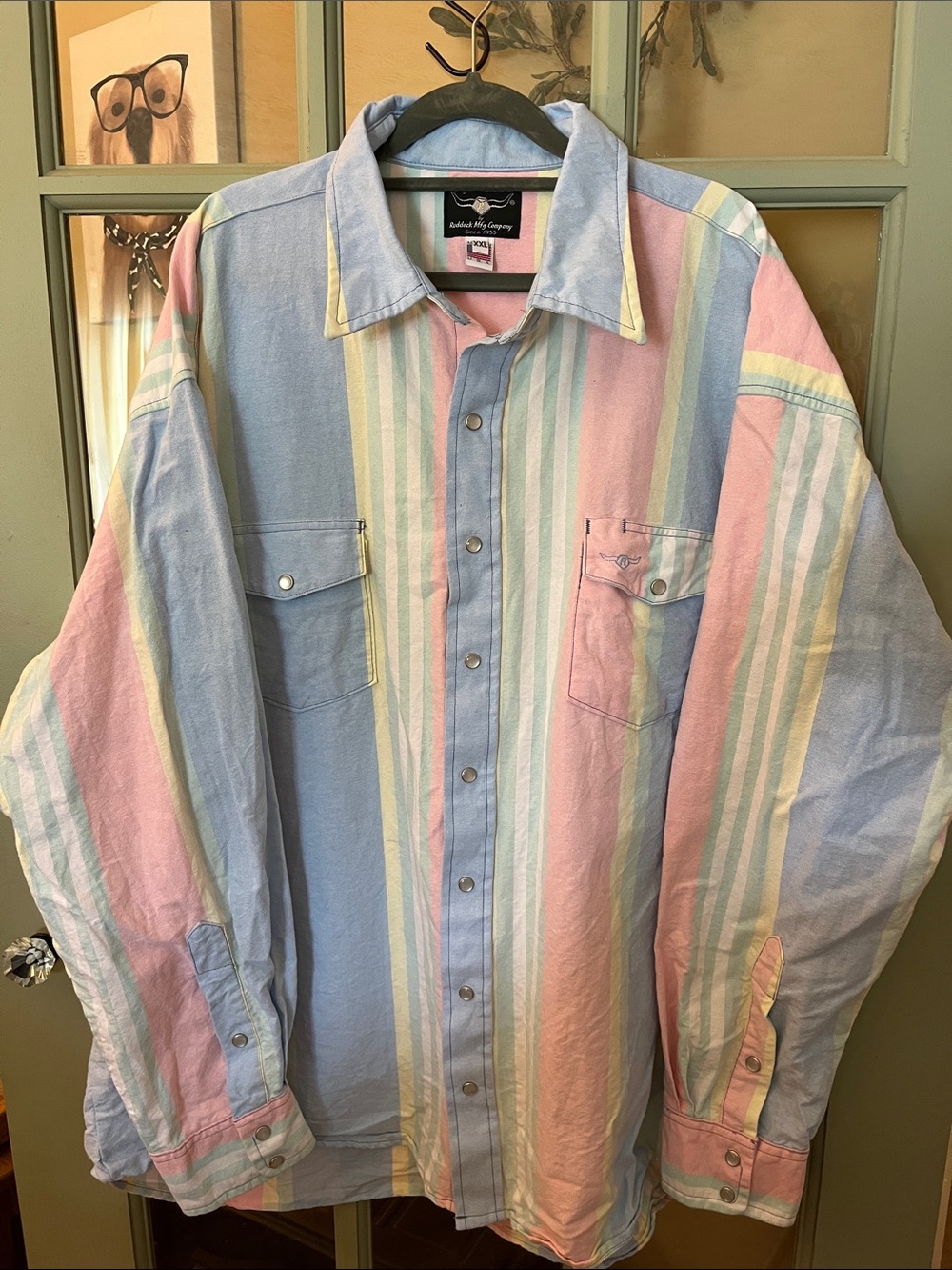 Western Style Men’s Pastel Striped Button-Down Shirt - Flying R Ranch